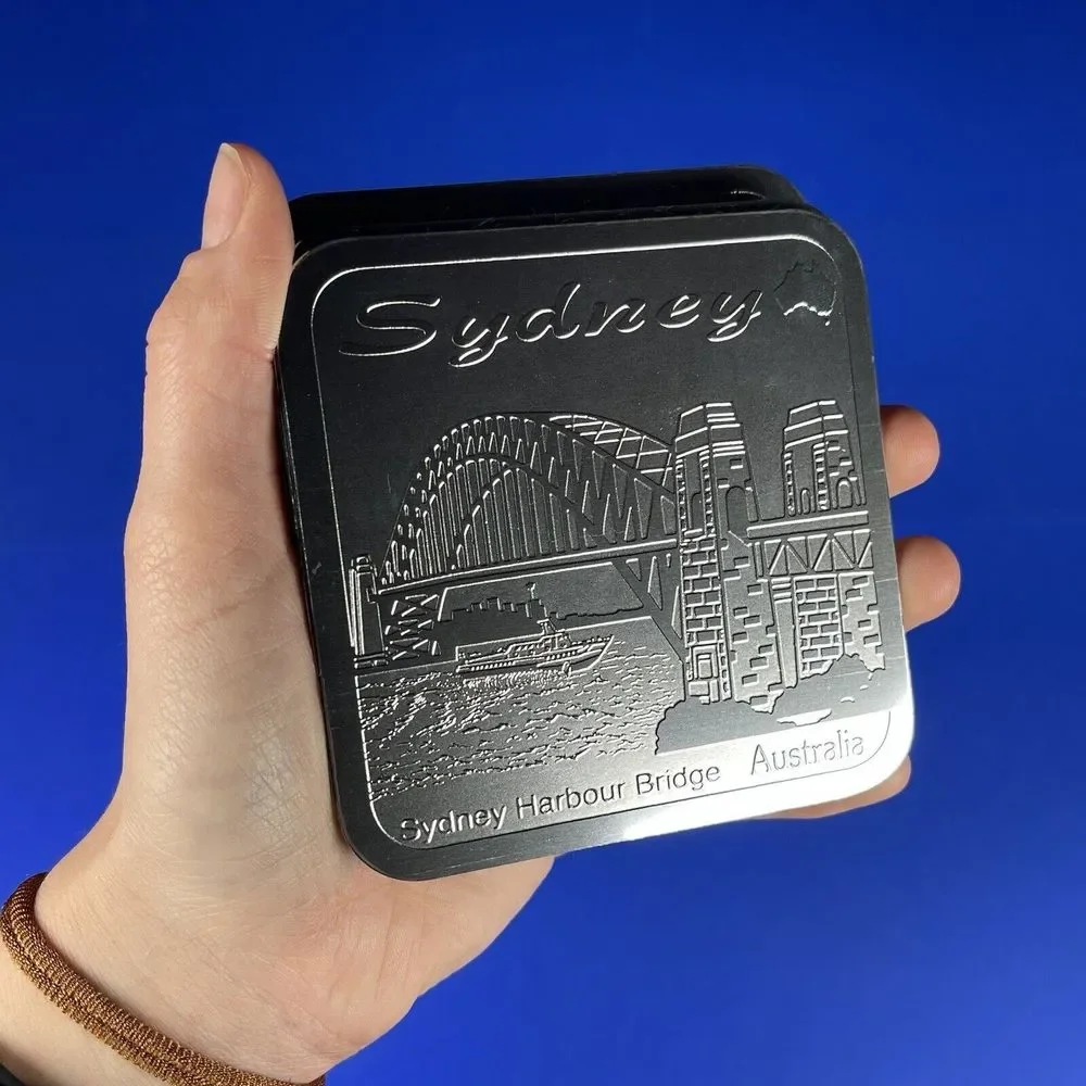 Riga‎ Set of 6 Silver Etched South Australia Sydney Etched Drink Coasters - Picture 6 of 11
